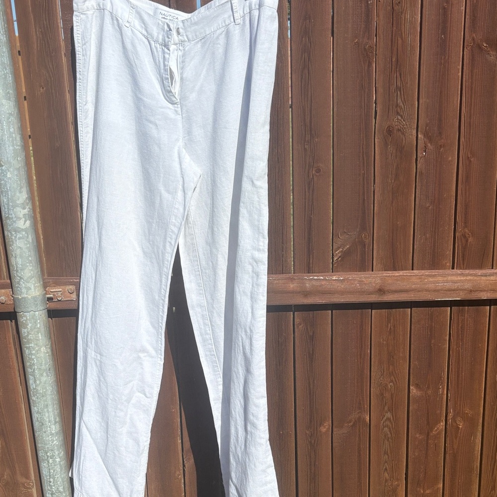 Náutica white Linen wide legged Sz 8